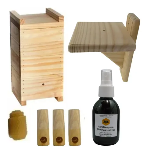 comprar Suporte + Caixa Jatai Inpa Abelha Sem Ferrão Atrativo Enxame