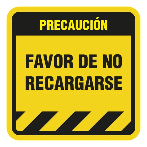 comprar Sticker Vinil Letrero No Recargarse Señalamiento Para Vidrio
