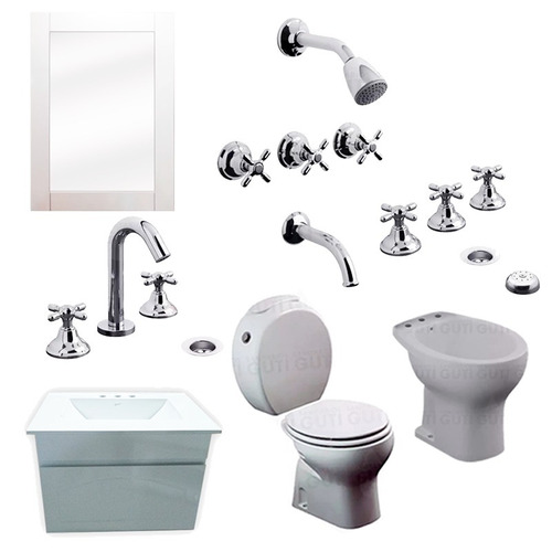 Juego Baño Completo Colgante 50 Sanitario Atuel Fv Newport 