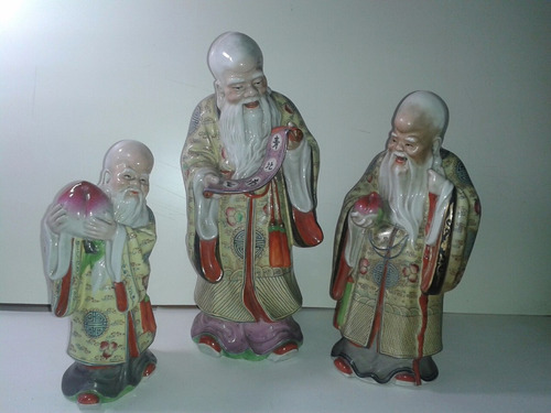  Sacerdotes 3 Porcelana Antigua China Fengshui Protección 