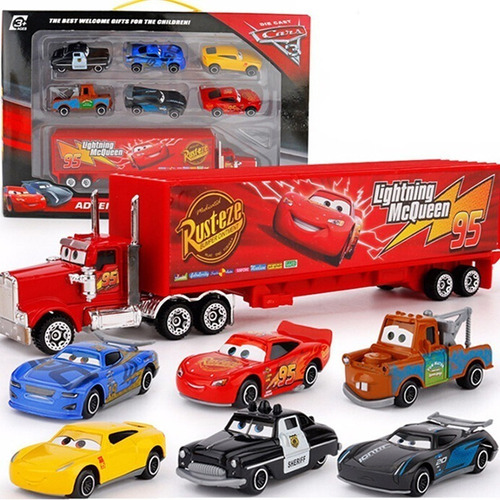 Remolque De Coches Mack + Rayo Mcqueen Friction Vehículos 6