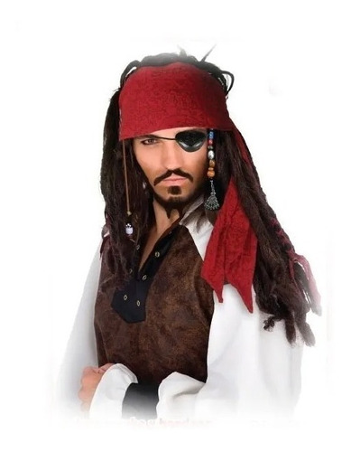 Peluca Jack Sparrow - Piratas Del Caribe - Cotillón Disfraz