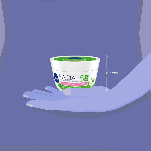 Imagen 6 de 8 de Crema Facial Nivea Cuidado Efecto Mate 5 En Uno 200 Ml
