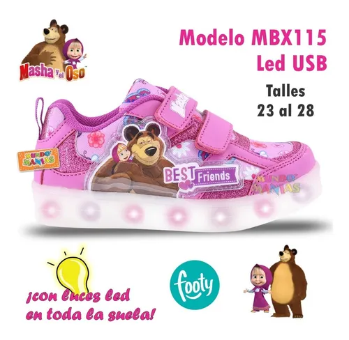 Zapatillas Masha Y El Oso Led 115 116 Manias