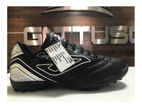 Tenis Futbol Rapido Niño Gattuso 225 Negro / Plata / Blanco