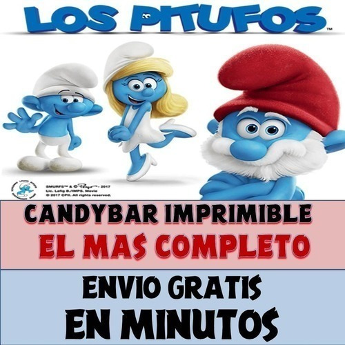 Kit Imprimible Candy Bar Los Pitufos El Mas Completo
