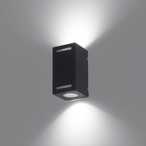 Aplique Pared Exterior Bidireccional Frente De Vidrio Gu10 Chapa Ferrolux