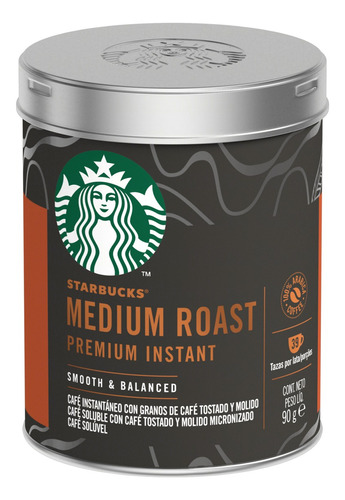 Café Solúvel Starbucks Medium Roast Premium Instant Lata 90g