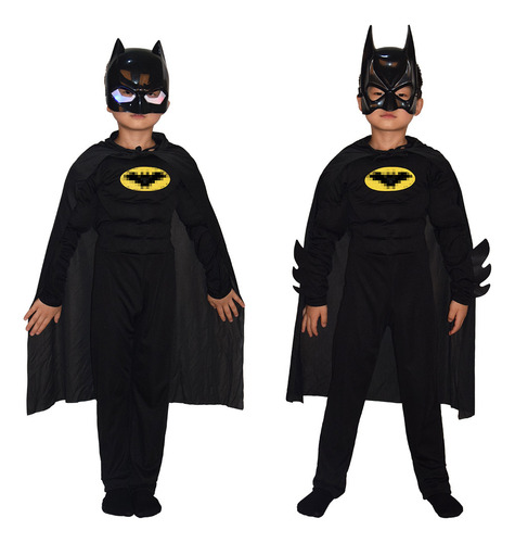 Halloween Niños Superhéroe Musculoso Batman Cosplay Disfraz