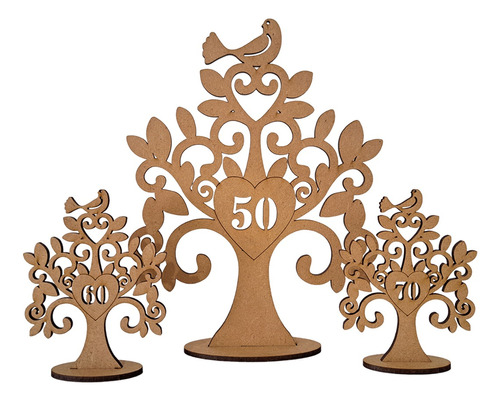 60 Souvenir 10cm Y 12 Centrales 20cm Arbol De La Vida Mdf