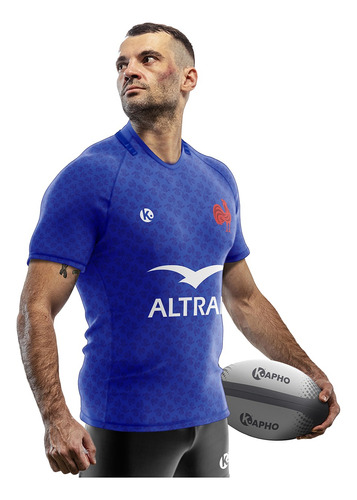 Camiseta Rugby Kapho Francia 6 Nations Home Bleu Adultos