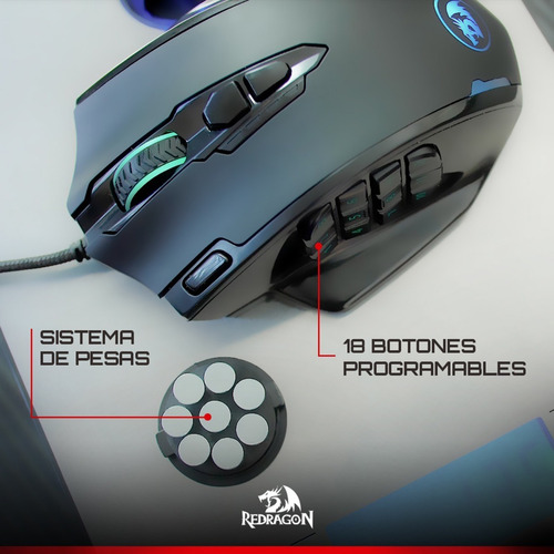 Mouse gamer de juego Redragon Impact M908 negro