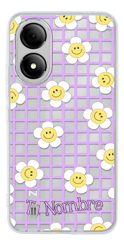 Funda Para Zte Para Mujer Flores Felices Con Tu Nombre