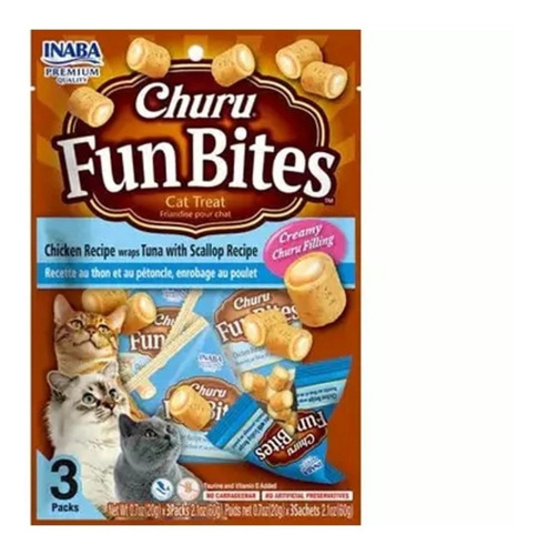 Churu Fun Bites Pollo Atun Y Ostión Para Gatos