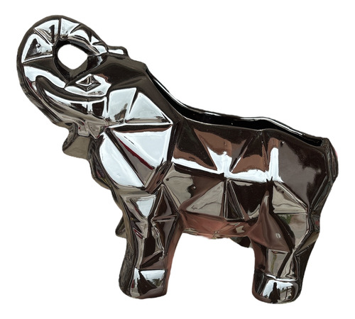 Maceta Elefante Geometrico Grande Trompa Arriba Ceramica