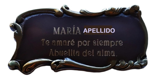 Placas Funerarias De Bronce N° 5  20 Cm X 10 Cm