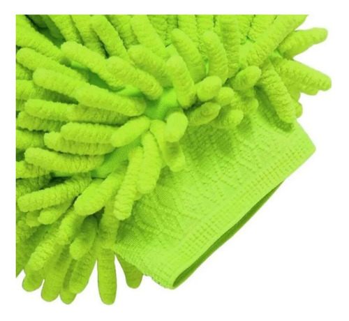 Luva Cerdas Microfibra Para Limpeza Lavar Carro Doméstica Vn Cor Verde