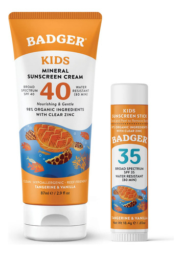 Badger Protector Solar Mineral Spf 40 Para Nios Y Spf 35 Pro