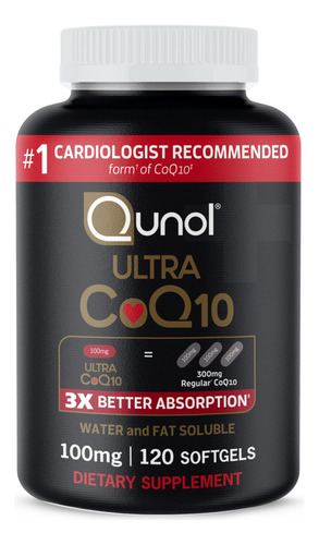 Qunol Ultra Coq10 De 100 Mg, 3 Veces Mejor Absorcin, Suplem