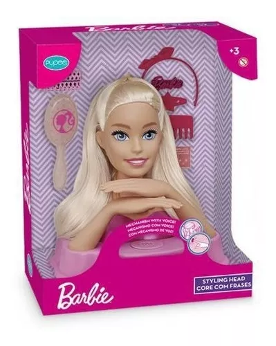 Boneca Pentear Maquiar Barbie Salão Barbie Busto Mãos Fala