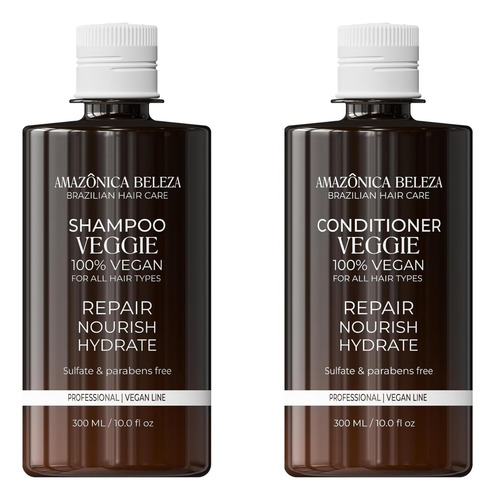 Shampoo E Condicionador Beleza Vegan Veggie Refiner, Nutre,