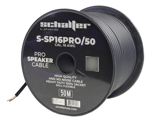 Cable Pro Speaker Bocina Polarizado Calibre 16 50 Mts 