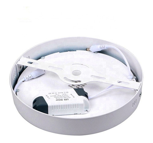 Imagen 2 de 5 de Foco Led Sobrepuesto Panel Redondo 12w / 3000k Luz Cálida