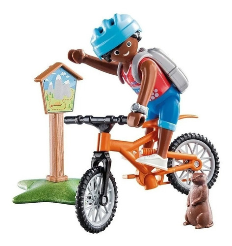 Imagen 3 de 7 de Playmobil Ciclista De Montaña Bicicleta Special Plus 70303