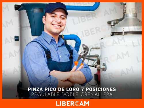 Imagen 9 de 10 de Pinza Pico De Loro Acero Mango De Goma 40mm 7 Posiciones