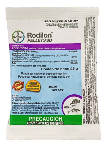 Rodilon Pellets Sd Bayer Sobre 25 G