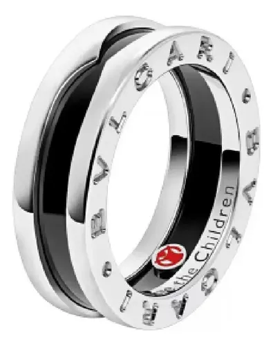 Bvlgari Anel B01 Silver/ceramic Model Save The Children | MercadoLivre