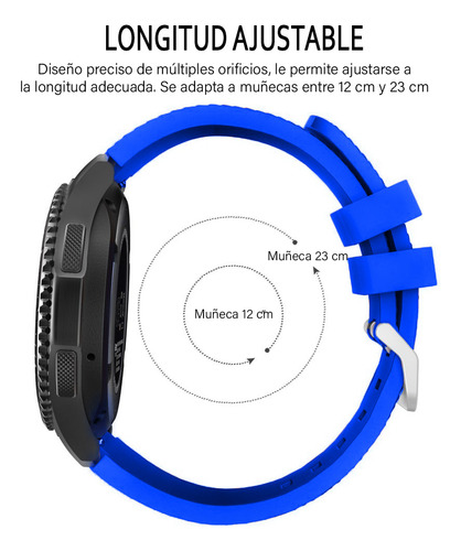 Correa Deportiva Texturizada Para Smartwatch Colmi C81 Rey Azul 2.2 Cm