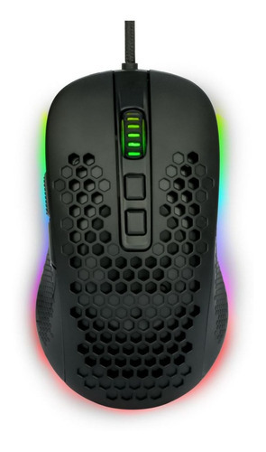 Mouse Gamer Perseo Perses Rgb 6 Botones 4000 Dpi Usb Color Negro