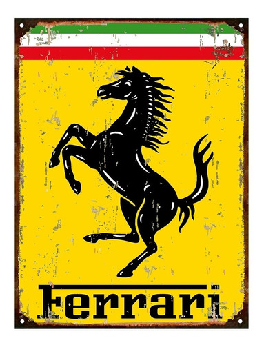 Cartel Chapa Publicidad Antigua Logo Ferrari P264