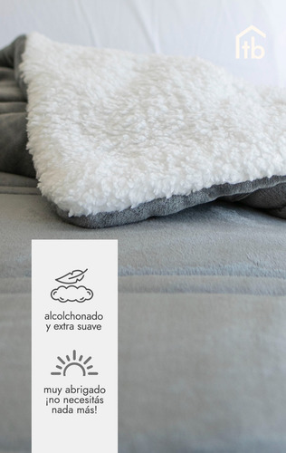 Acolchado Edredon Tublanco Flannel Corderito King Size