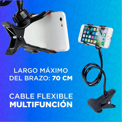Imagen 5 de 9 de Soporte Para Celular Flexible Cama Mesa Auto Porta Celulares