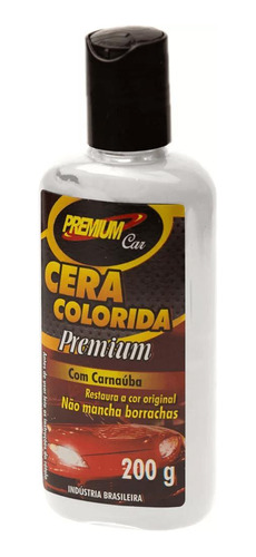 Cera Colorida Branca Com Carnaúba Premium Car Color 200g