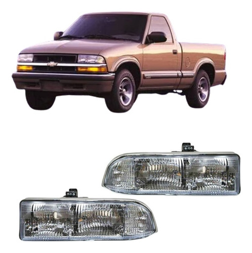 Par Juego Faros Chevrolet S10 1998 1999 2000 2001 2002 2003