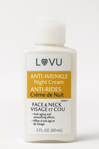 Lovu Crema Facial Antiarrugas Noche Ácido Hialurónico 60ml Tipo De Piel Todo Tipo De Piel