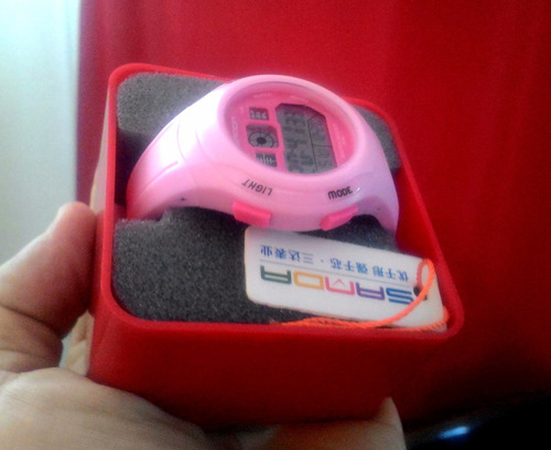 Relogio Pulso Digital Feminino Ant Shock Sanda 331 Rosa