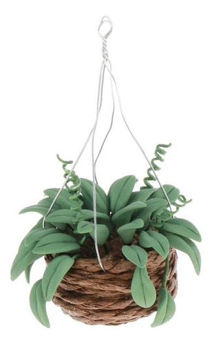 2 Decoración De Macetero En Miniatura Con Plantas Colgantes