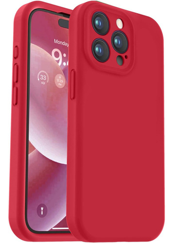 Funda De Silicona Suave Para iPhone 15 Pro - Rojo