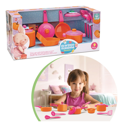 Kit Cozinha Infantil Paneleiro Panelinhas Menina - Nig