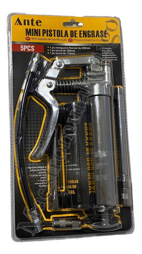 Grasera Manual Mini Pistola Engrasadora De Acero 5 Piezas   