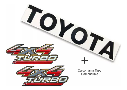 Toyota Hilux Kit Calcomanía  Negro Mate Tapa Trasera+4x4 X4u