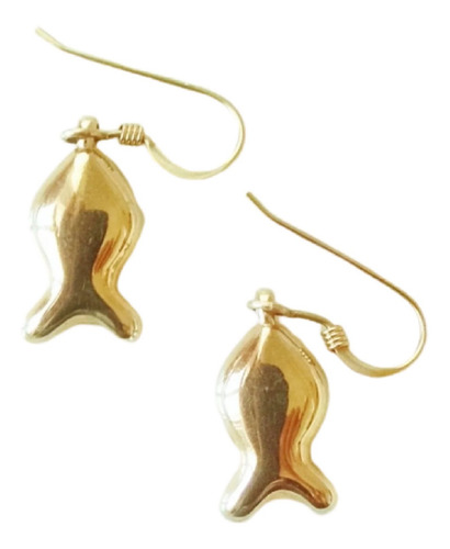 Aretes En Forma De Goldfish (pez Dorado) Oro Sólido De 14k