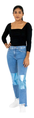 Jeans Pierna Azul Brillo