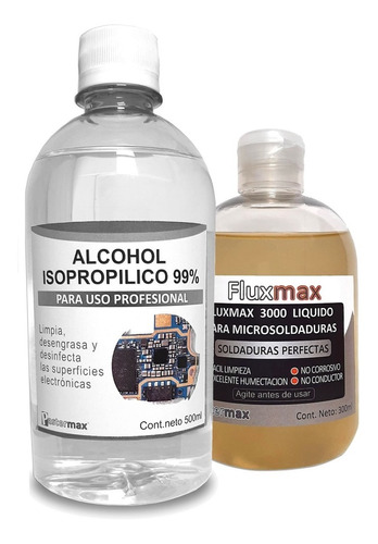 1 Flux Fluxmax 3000 Liq Botella 300ml + 1 Alcohol Iso 500ml