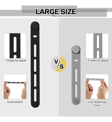 Bridas De Silicona Reutilizables Para Cables Negras