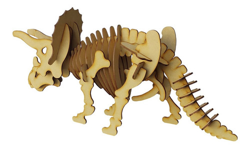 Imagen 3 de 6 de Rompecabezas 3d Dinosaurio Triceratops Para Armar